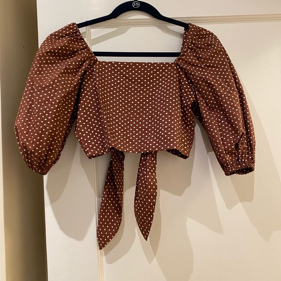 Faithfull the Brand Raylee tie-front polka-dot cotton-poplin top - Picture 4 of 4